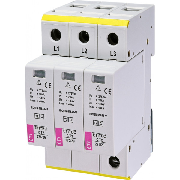 Ограничитель перенапряжения ETITEC C T2 275/20 (3+0) 3p ETI