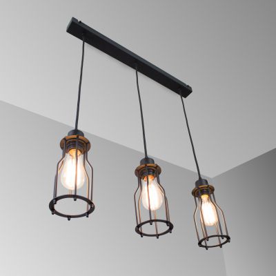 Подвесной светильник черный Prague 100360.05.05 на три лампы, 60 Вт ImperiumLight