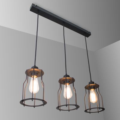 Подвесной светильник черный Prague big 106315.05.05 на три лампы, 60 Вт ImperiumLight