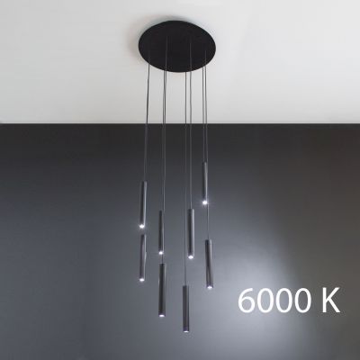 Diplomat 200820.05.93 Светильник подвесной черный LED, 20 см, 8 ламп, 6000 К