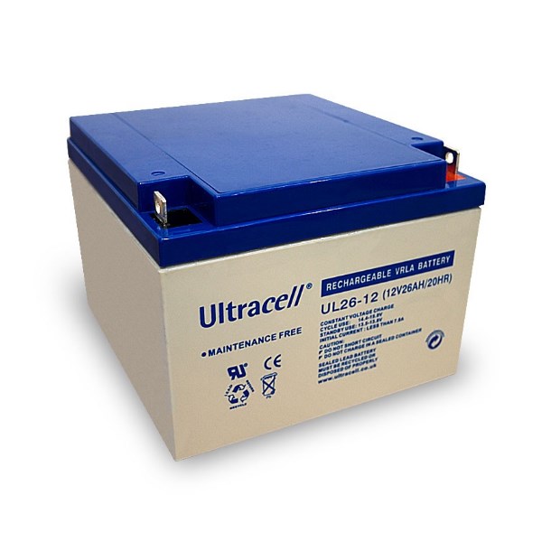 Аккумуляторная батарея Ultracell UL26-12 AGM 12V 26 Ah (167x 175 x 125), 8 kg White Q1 / 180