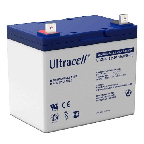 Аккумуляторная батарея Ultracell UCG35-12 GEL 12V 35 Ah (195x 130 x 167), 11.5 kg White Q1 / 132