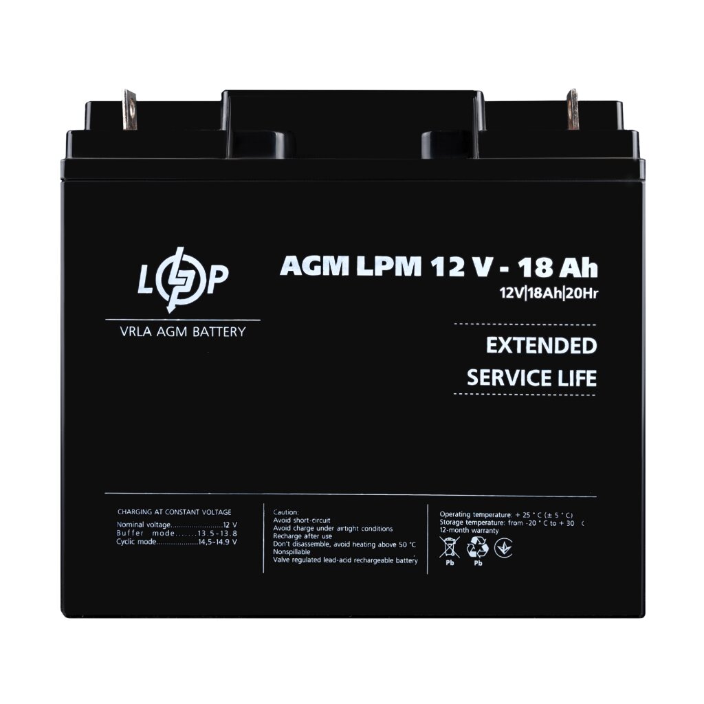 Распродажа Аккумулятор AGM LPM 12V - 18 Ah