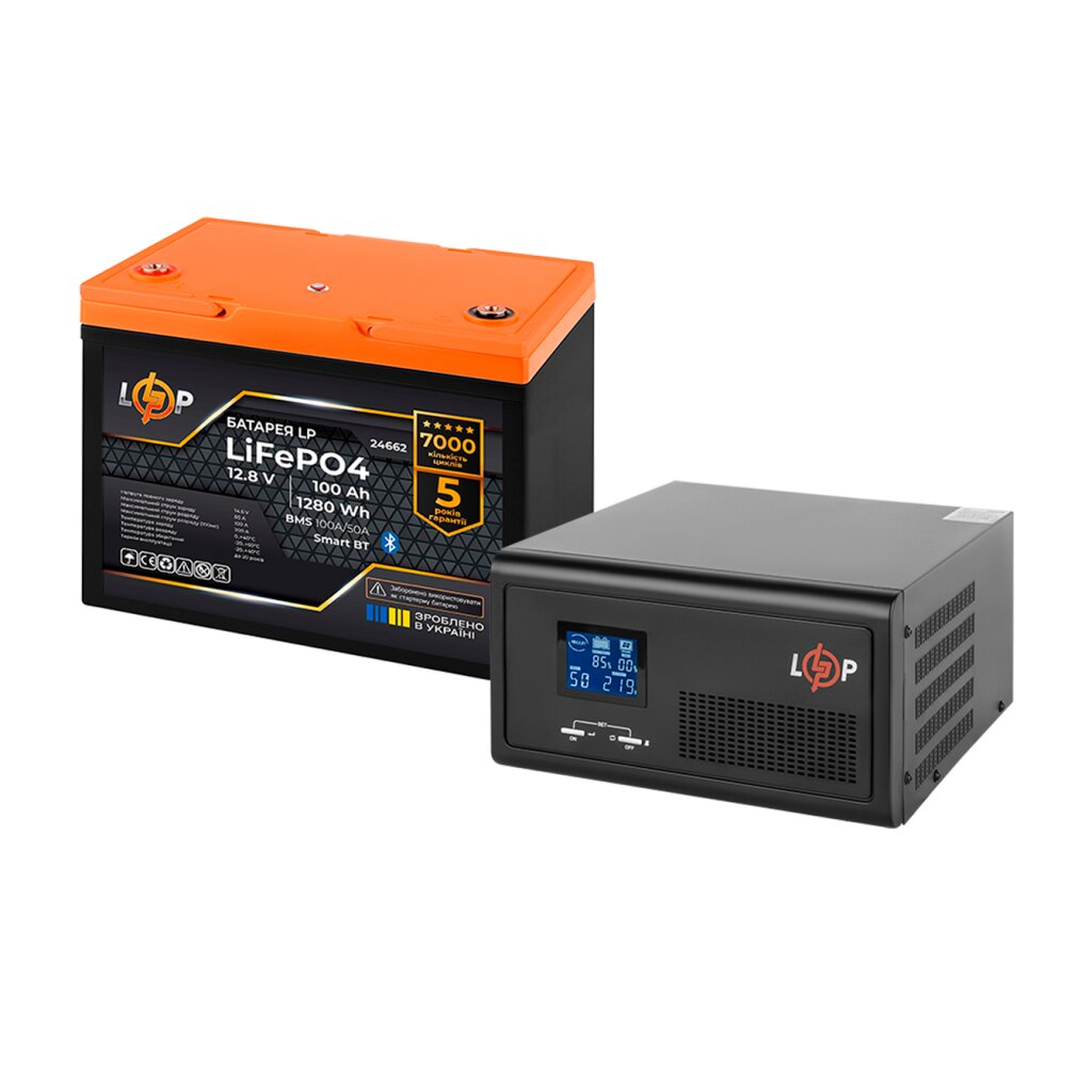 Комплект резервного питания LogicPower B1500 + литиевая (LiFePO4) батарея 1280Wh