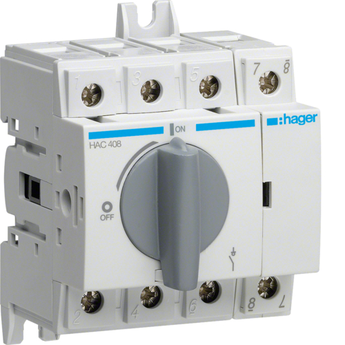 Вимикач навантаження модульний до 35мм2, 4п 80А