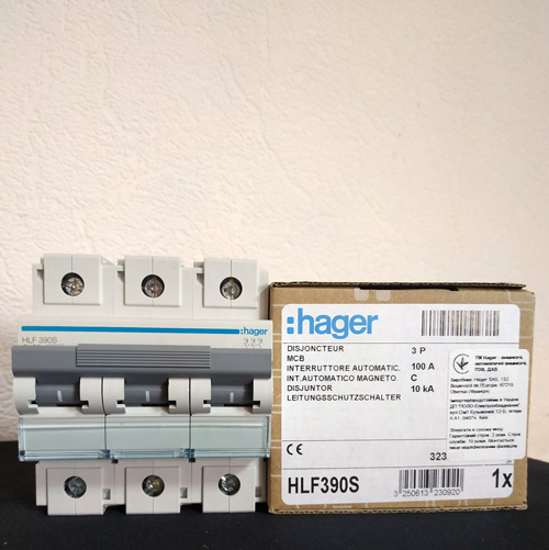 Hager HLF390S 3P 10kA C-100A 4.5M автоматический выключатель