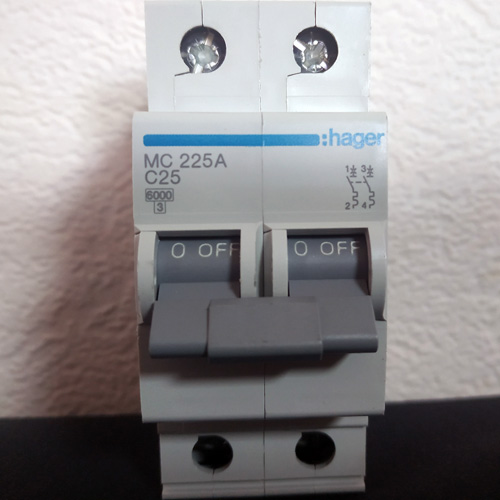 HAGER MC225A 2P 6kA C-25A 2M автоматический выключатель