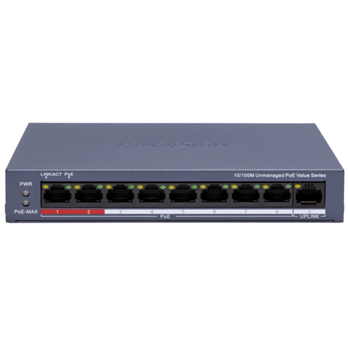 Hikvision DS-3E0109P-E/M(C) POE Коммутатор 9 портов неуправляемый