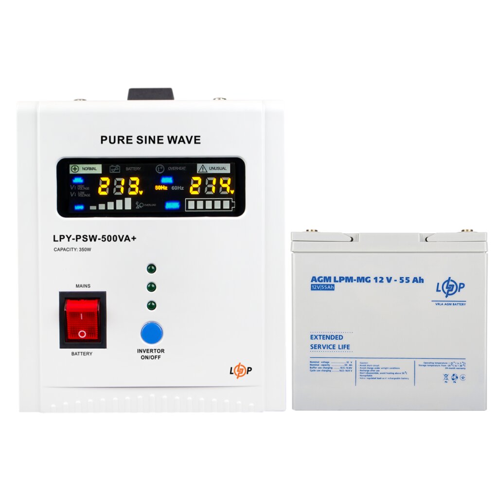 Комплект резервного питания для котла LogicPower ИБП 500 + мультигелевая батарея 720W