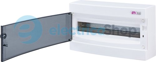 Щит распределительный наружный ECT 18PT (18мод.прозрачные дверцы) ETI