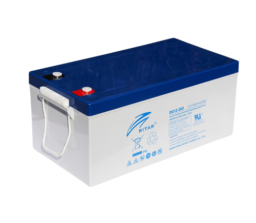 Аккумуляторная батарея GEL RITAR DG12-260, Gray Case, 12V 260.0Ah, ( 520x268x220(225)), 71.4 kg , Q1