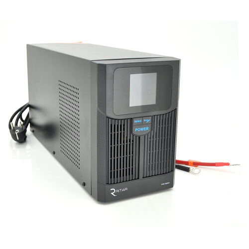 ИБП с правильной синусоидой RITAR RTSW-1500 LCD (1000Вт),12В, под внешний АКБ, (500*245*350) 14,9 кг (400*145*210), Q1, Box