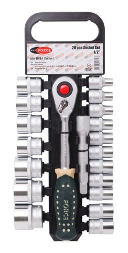 Набор головок с трещоткой в пласт. держателе 19 предметов 1/2