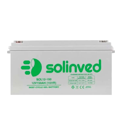 Аккумуляторная батарея SOLINVED 150-12 GEL 12V 150 Ah (483 x 170 x 238), 43.6 kg Grey Q1 / 48