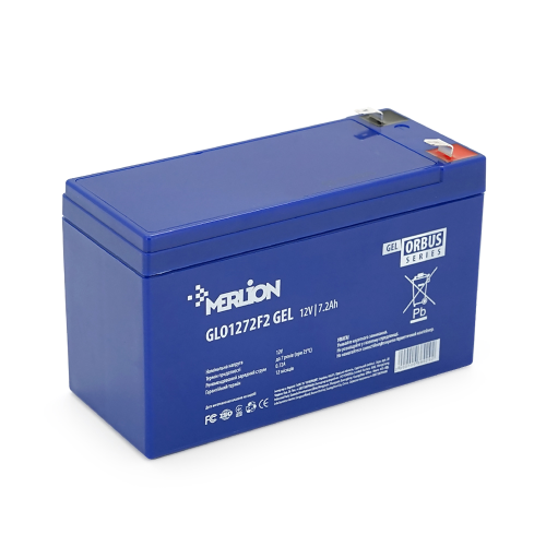 Аккумуляторная батарея MERLION ORBUS GLO1272F2 12 V 7,2Ah ( 150 x 65 x 95 (100) , 2.1kg BLUE Q10 / 480