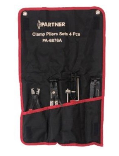 Набор инструментов для снятия/установки хомутов 4 предмета,на полотне Partner PA-6876A