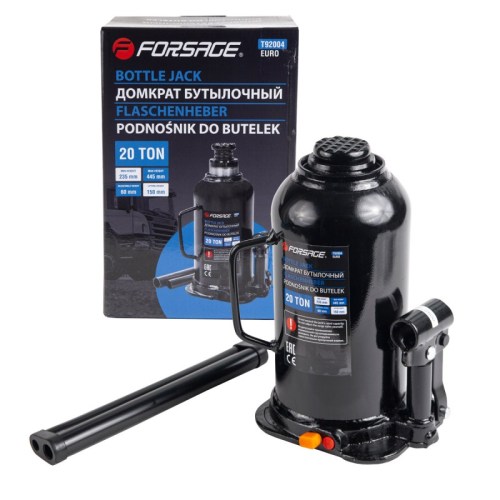 Домкрат бутылочный 20т (235-445мм) с клапаном Forsage F-T92004